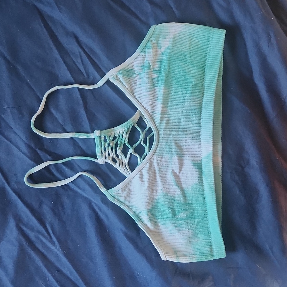 Free people intimately bralett green and white